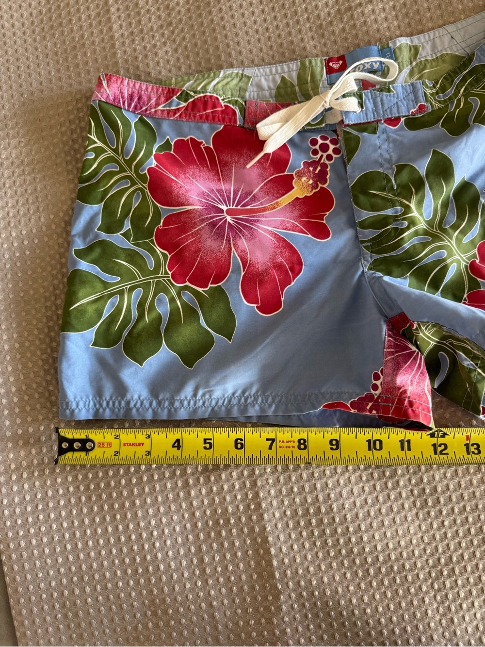 Roxy Light Blue, Red & Green Floral Swim Shorts Youth Size 11 Board Summer - Picture 6 of 9